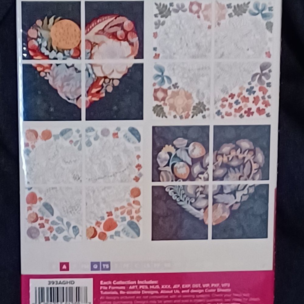 Machine Embroidery Design Heart Tile Scenes - Picture 2 of 2